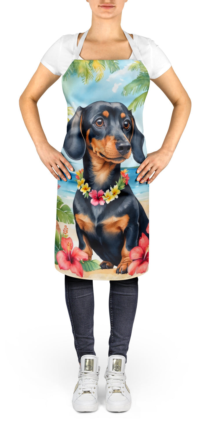 Dachshund Luau Apron Cooking Kitchen Server Baking Crafts Gardening for Adult Women Men, Unisex, Large, Multicolor