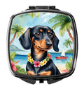 Dachshund Luau Compact Mirror Decorative Travel Makeup Mirror for Women Girls Gifts Pocket Makeup Mirror Folding Handheld