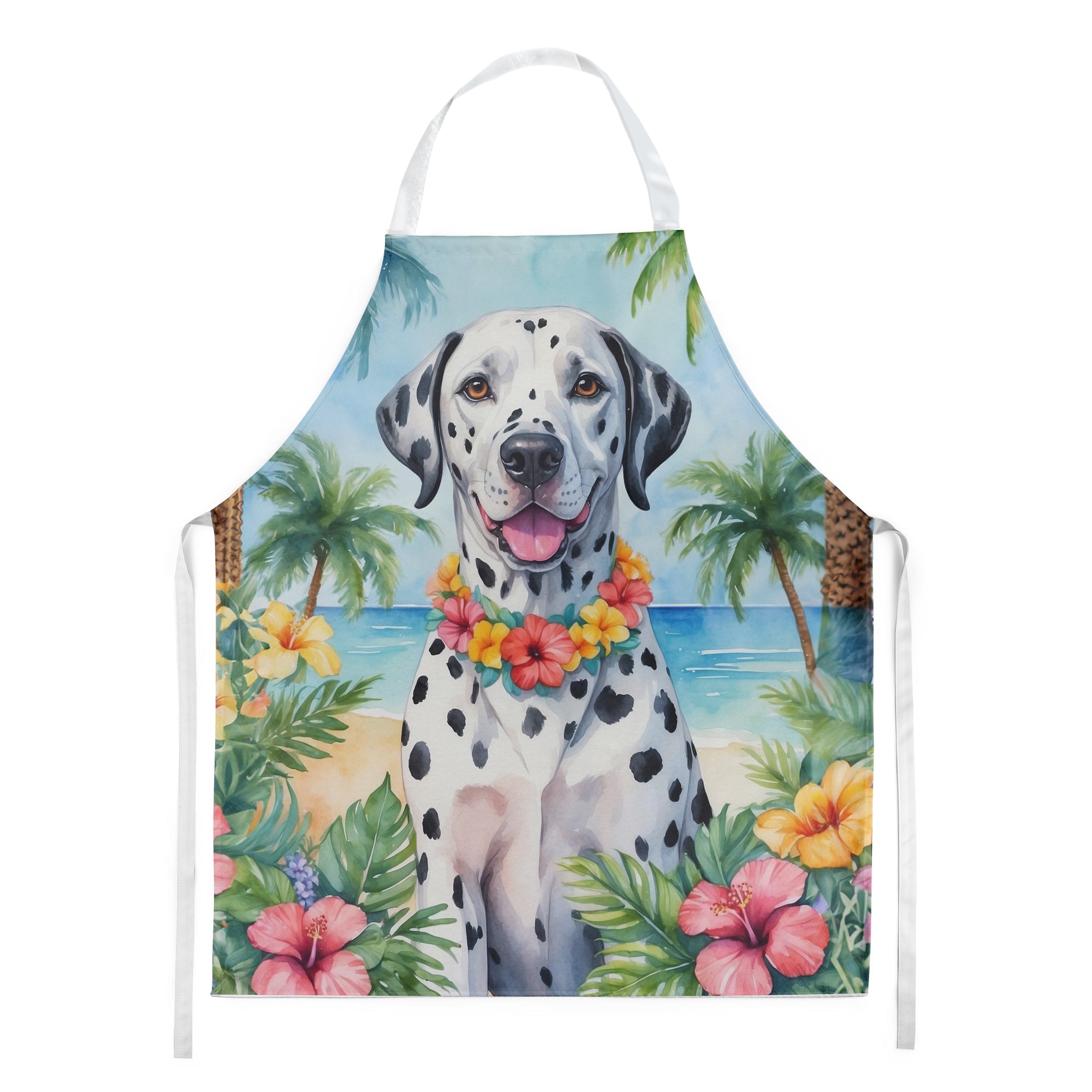 Dalmatian Luau Apron Cooking Kitchen Server Baking Crafts Gardening for Adult Women Men, Unisex, Large, Multicolor