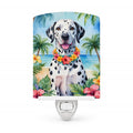 Dalmatian Luau Ceramic Night Light Compact, UL-Certified, Ideal for Bedroom, Bathroom, Nursery, Hallway, Kitchen, 6x4x3, Multicolor