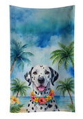 Dalmatian Luau Kitchen Towel Velour Plush Front and Cotton Loop Back Machine Washable