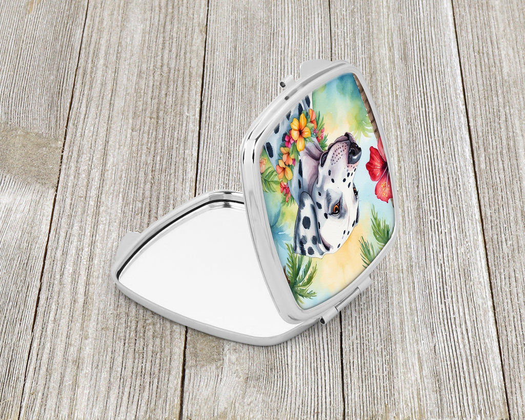 Dalmatian Luau Compact Mirror Decorative Travel Makeup Mirror for Women Girls Gifts Pocket Makeup Mirror Folding Handheld