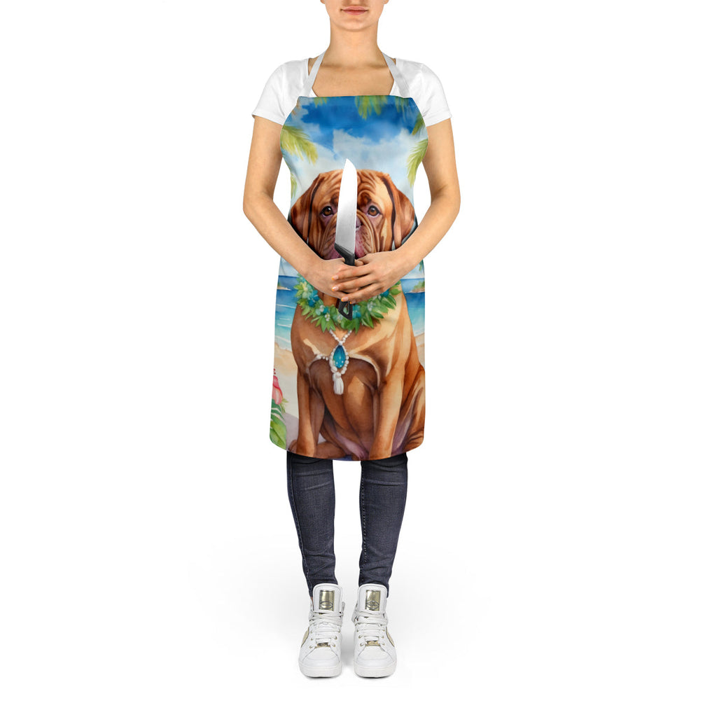 Dogue de Bordeaux Luau Apron Cooking Kitchen Server Baking Crafts Gardening for Adult Women Men, Unisex, Large, Multicolor