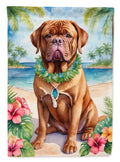 Dogue de Bordeaux Luau House Flag 28x40 Porch Sleeve Pole Decorative Outside Yard Banner Artwork Wall Hanging, Polyester