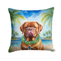 Dogue de Bordeaux Luau Decorative Throw Pillow 14x14 Indoor Outdoor Accent Cushion, Fabric Cover with Insert for Sofa, Bed, Porch & Living Room