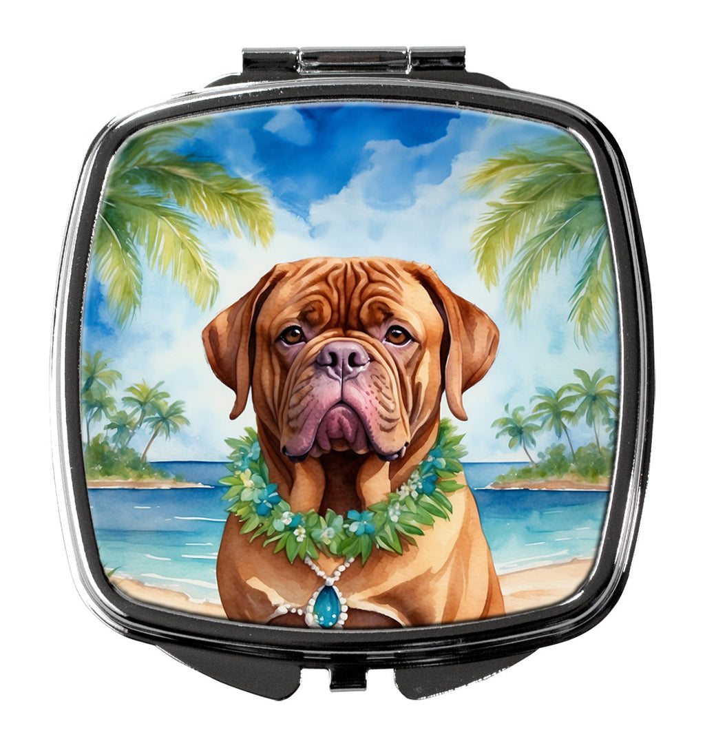 Dogue de Bordeaux Luau Compact Mirror Decorative Travel Makeup Mirror for Women Girls Gifts Pocket Makeup Mirror Folding Handheld