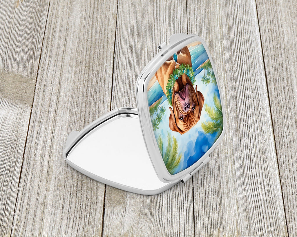 Dogue de Bordeaux Luau Compact Mirror Decorative Travel Makeup Mirror for Women Girls Gifts Pocket Makeup Mirror Folding Handheld