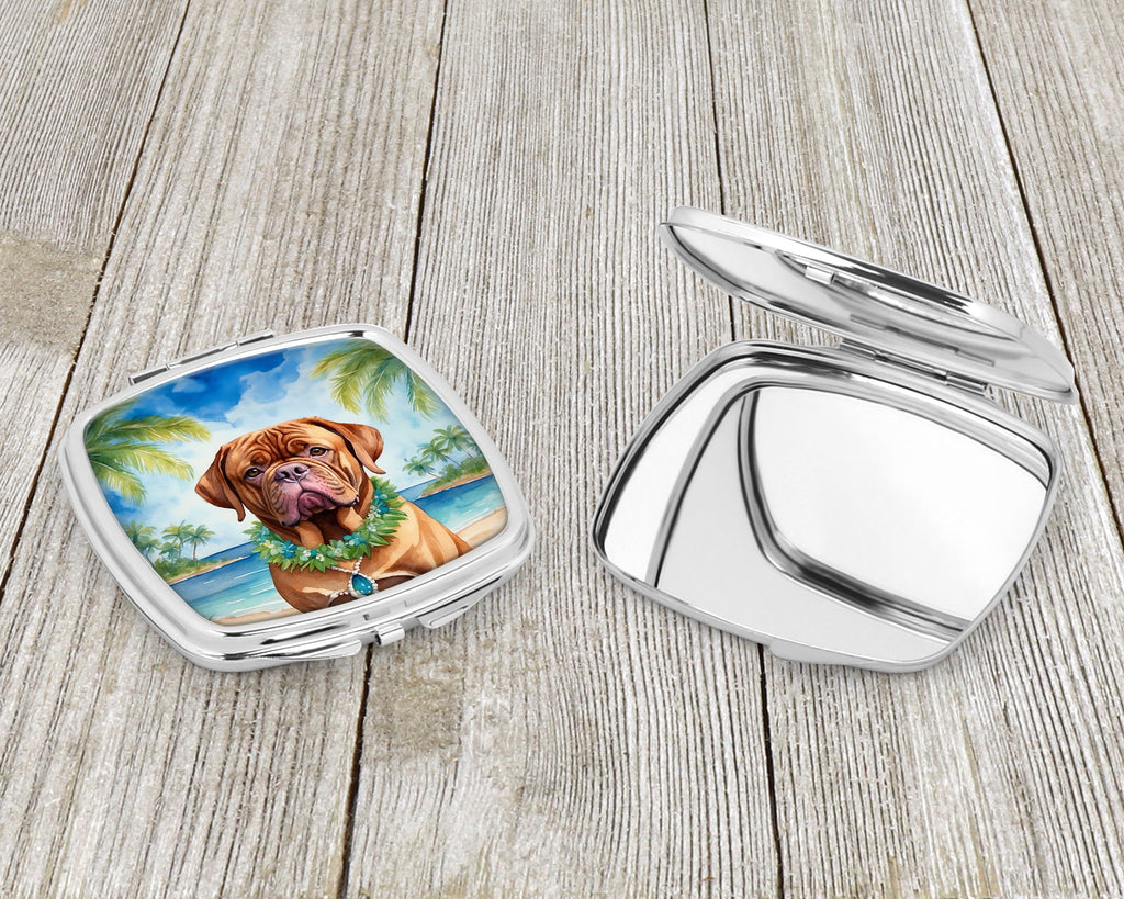 Dogue de Bordeaux Luau Compact Mirror Decorative Travel Makeup Mirror for Women Girls Gifts Pocket Makeup Mirror Folding Handheld