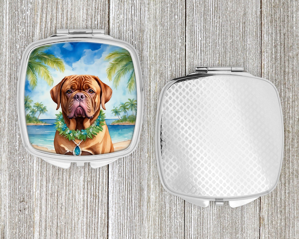 Dogue de Bordeaux Luau Compact Mirror Decorative Travel Makeup Mirror for Women Girls Gifts Pocket Makeup Mirror Folding Handheld