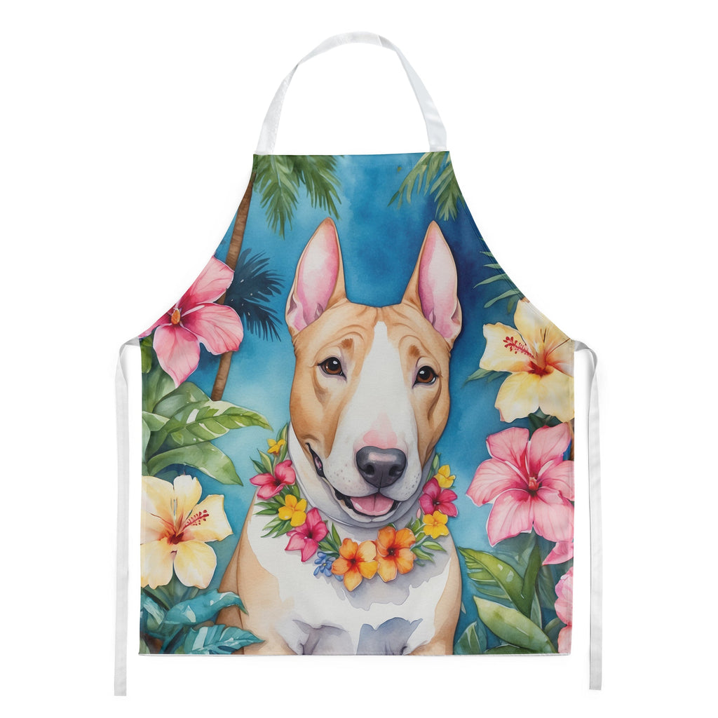 English Bull Terrier Luau Apron Cooking Kitchen Server Baking Crafts Gardening for Adult Women Men, Unisex, Large, Multicolor