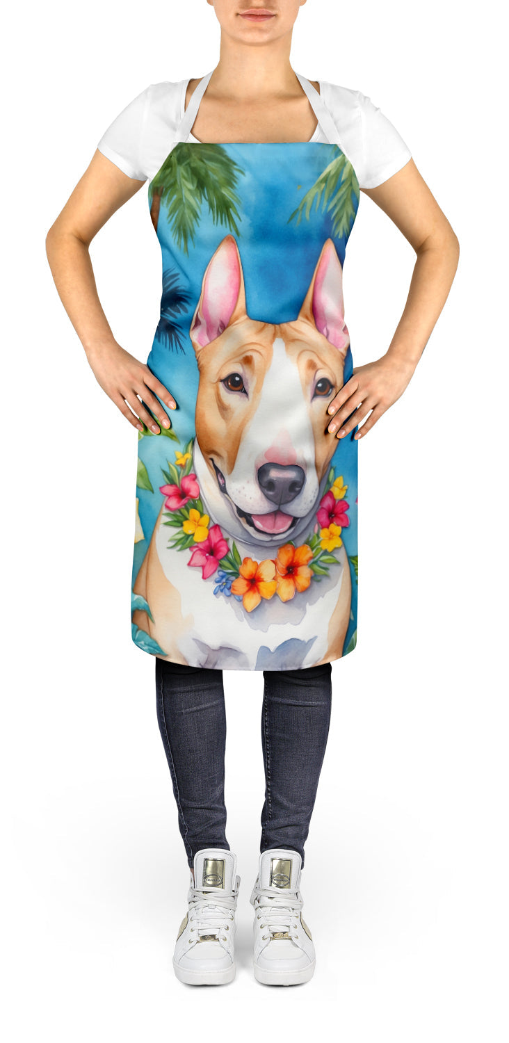 English Bull Terrier Luau Apron Cooking Kitchen Server Baking Crafts Gardening for Adult Women Men, Unisex, Large, Multicolor