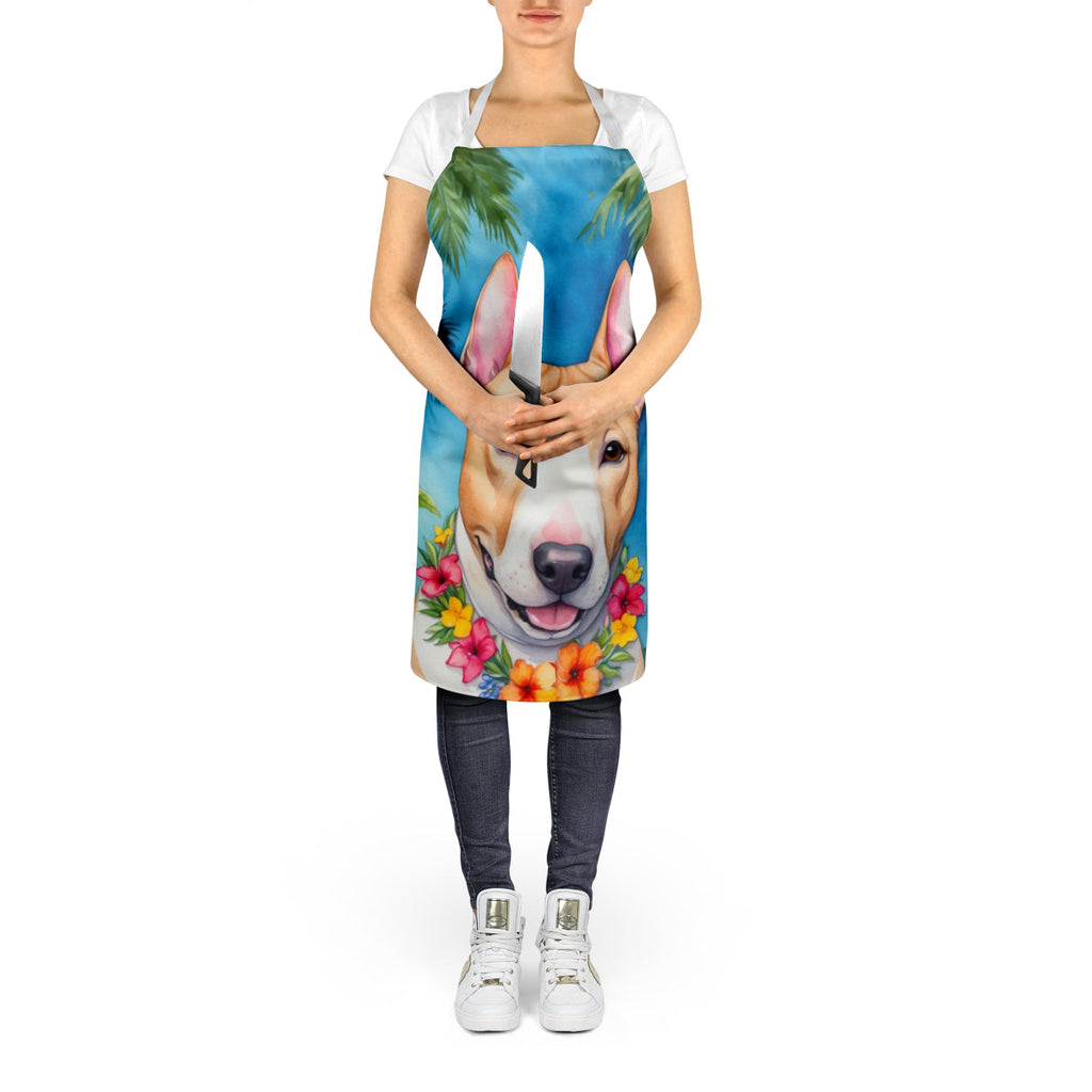 English Bull Terrier Luau Apron Cooking Kitchen Server Baking Crafts Gardening for Adult Women Men, Unisex, Large, Multicolor