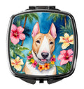 English Bull Terrier Luau Compact Mirror Decorative Travel Makeup Mirror for Women Girls Gifts Pocket Makeup Mirror Folding Handheld