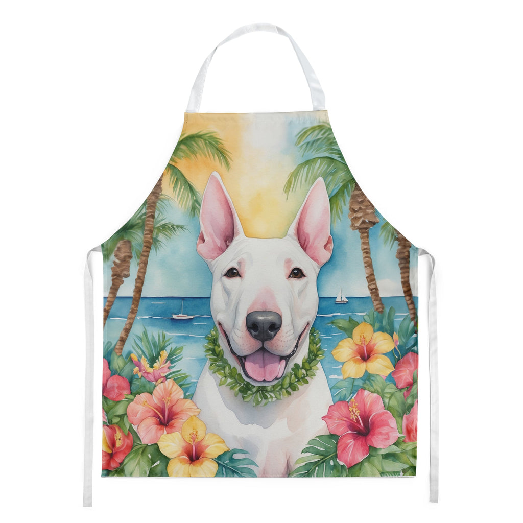 English Bull Terrier Luau Apron Cooking Kitchen Server Baking Crafts Gardening for Adult Women Men, Unisex, Large, Multicolor