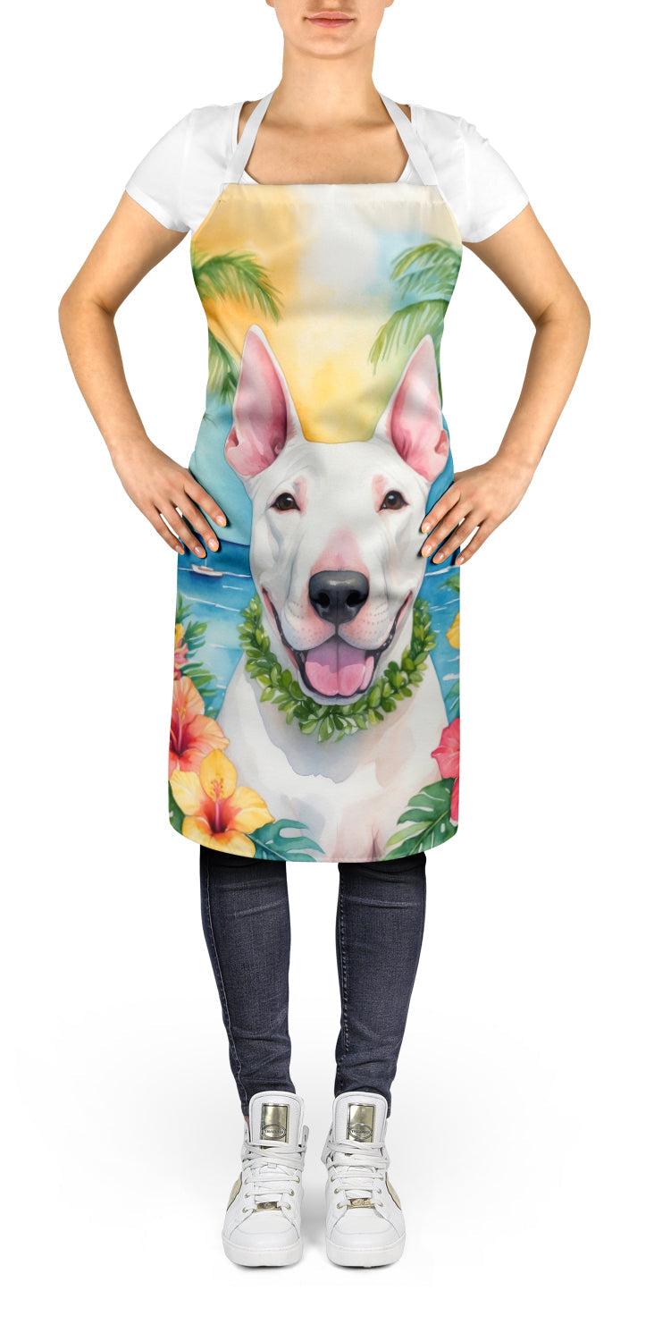 English Bull Terrier Luau Apron Cooking Kitchen Server Baking Crafts Gardening for Adult Women Men, Unisex, Large, Multicolor
