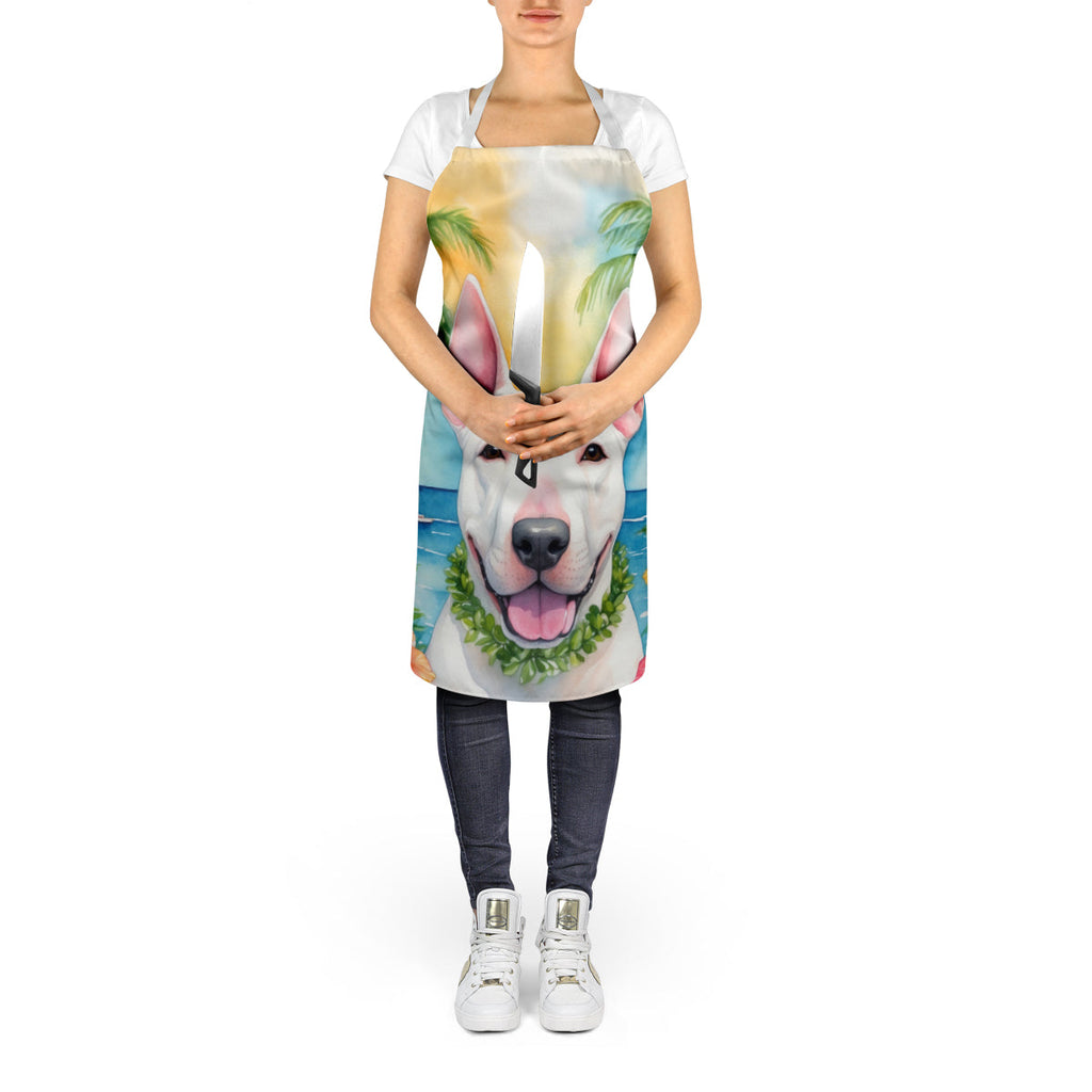 English Bull Terrier Luau Apron Cooking Kitchen Server Baking Crafts Gardening for Adult Women Men, Unisex, Large, Multicolor