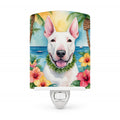 English Bull Terrier Luau Ceramic Night Light Compact, UL-Certified, Ideal for Bedroom, Bathroom, Nursery, Hallway, Kitchen, 6x4x3, Multicolor
