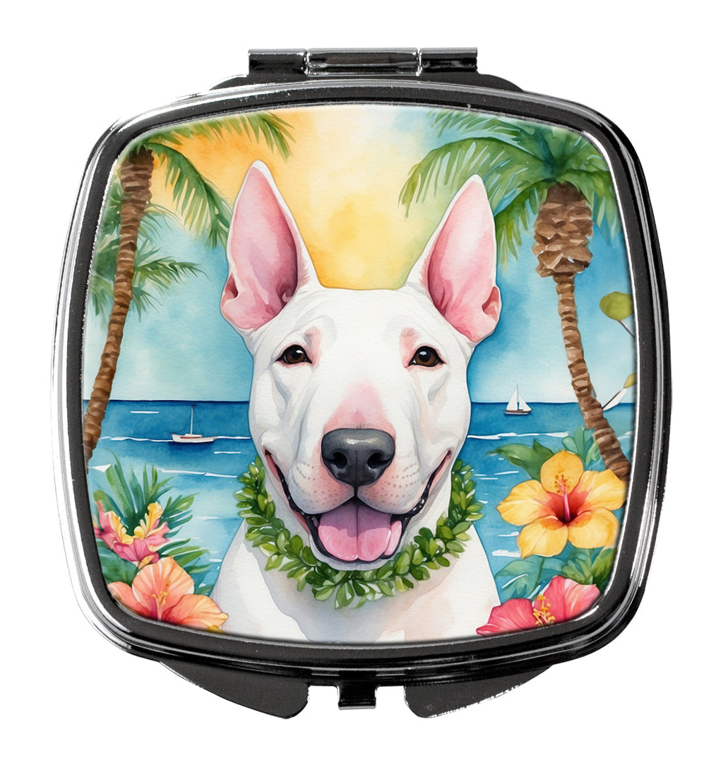 English Bull Terrier Luau Compact Mirror Decorative Travel Makeup Mirror for Women Girls Gifts Pocket Makeup Mirror Folding Handheld