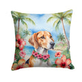 English Foxhound Luau Decorative Throw Pillow 18x18 Indoor Outdoor Accent Cushion, Fabric Cover with Insert for Sofa, Bed, Porch & Living Room