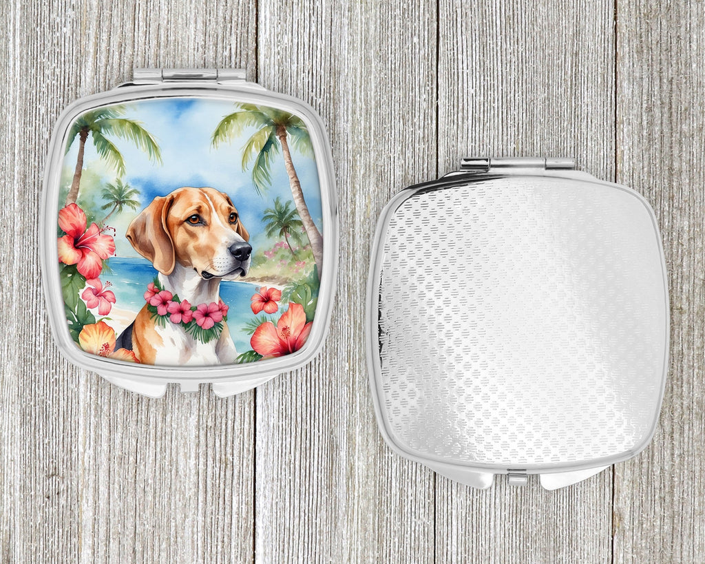English Foxhound Luau Compact Mirror Decorative Travel Makeup Mirror for Women Girls Gifts Pocket Makeup Mirror Folding Handheld