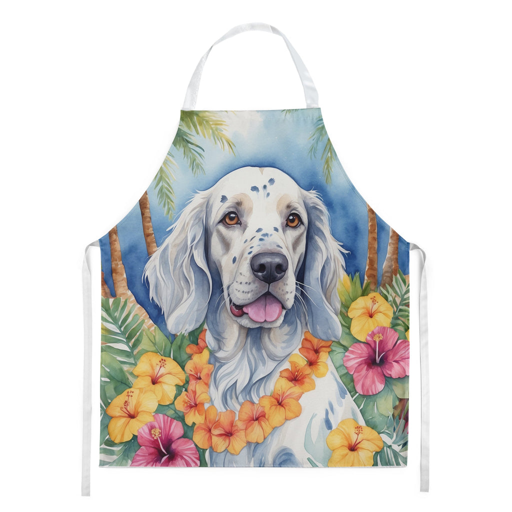 English Setter Luau Apron Cooking Kitchen Server Baking Crafts Gardening for Adult Women Men, Unisex, Large, Multicolor