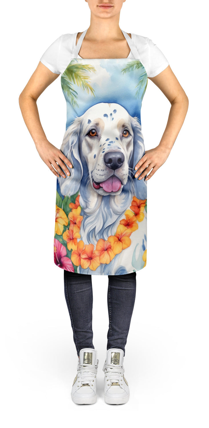 English Setter Luau Apron Cooking Kitchen Server Baking Crafts Gardening for Adult Women Men, Unisex, Large, Multicolor