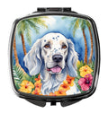 English Setter Luau Compact Mirror Decorative Travel Makeup Mirror for Women Girls Gifts Pocket Makeup Mirror Folding Handheld