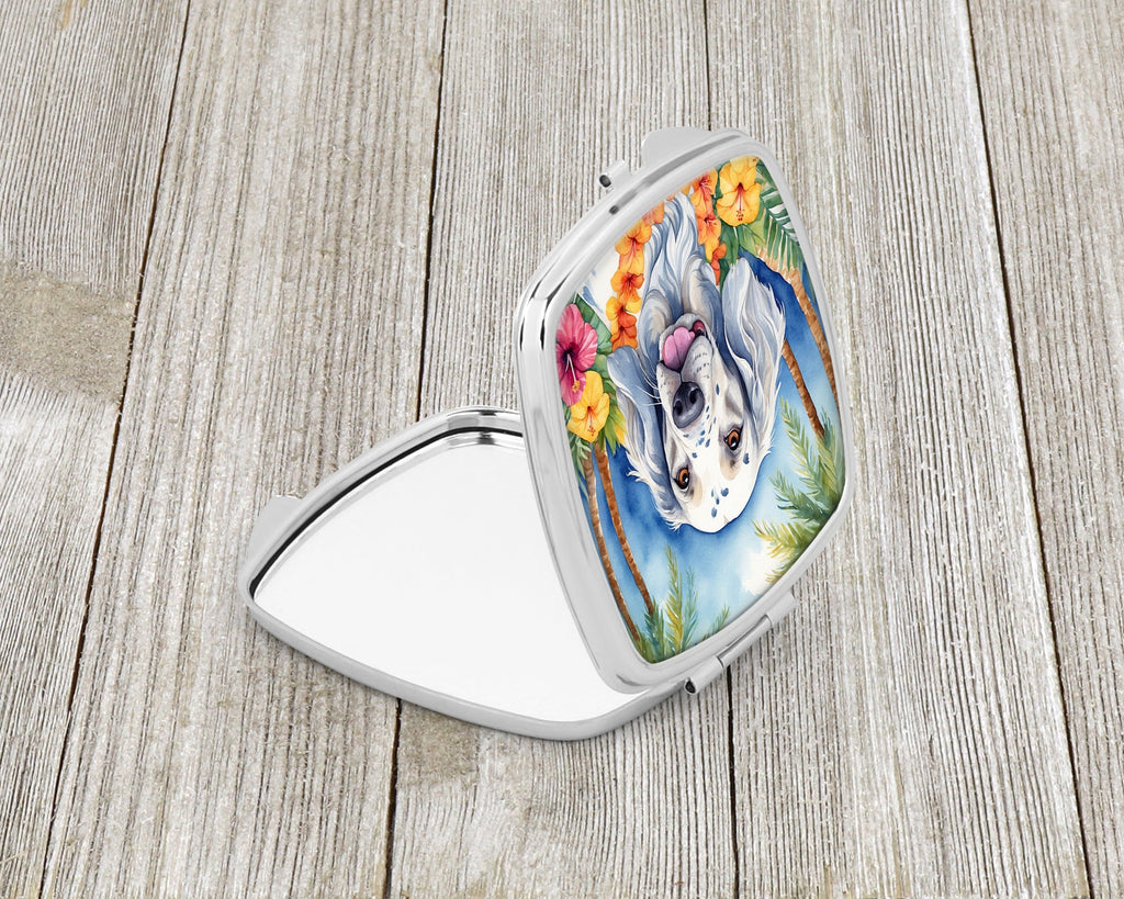 English Setter Luau Compact Mirror Decorative Travel Makeup Mirror for Women Girls Gifts Pocket Makeup Mirror Folding Handheld