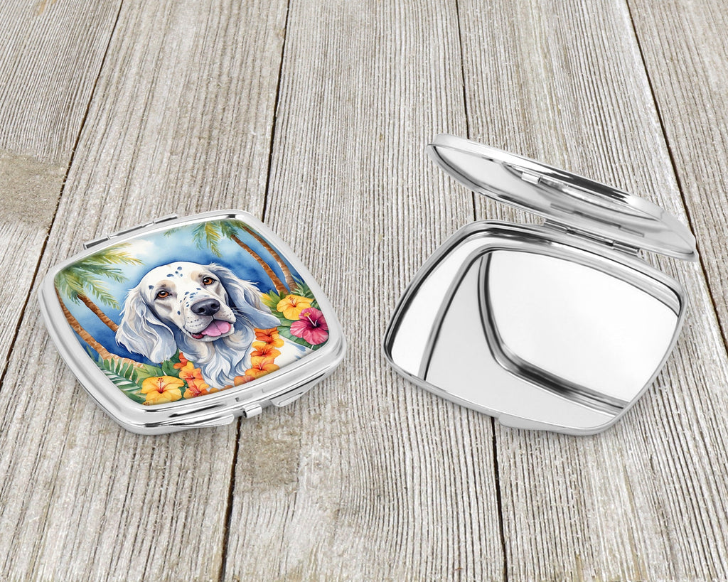 English Setter Luau Compact Mirror Decorative Travel Makeup Mirror for Women Girls Gifts Pocket Makeup Mirror Folding Handheld