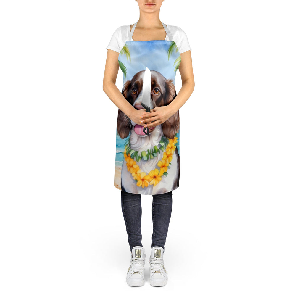 English Springer Spaniel Luau Apron Cooking Kitchen Server Baking Crafts Gardening for Adult Women Men, Unisex, Large, Multicolor