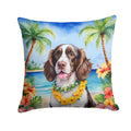 English Springer Spaniel Luau Decorative Throw Pillow 14x14 Indoor Outdoor Accent Cushion, Fabric Cover with Insert for Sofa, Bed, Porch & Living Room