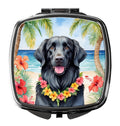 Flat-Coated Retriever Luau Compact Mirror Decorative Travel Makeup Mirror for Women Girls Gifts Pocket Makeup Mirror Folding Handheld