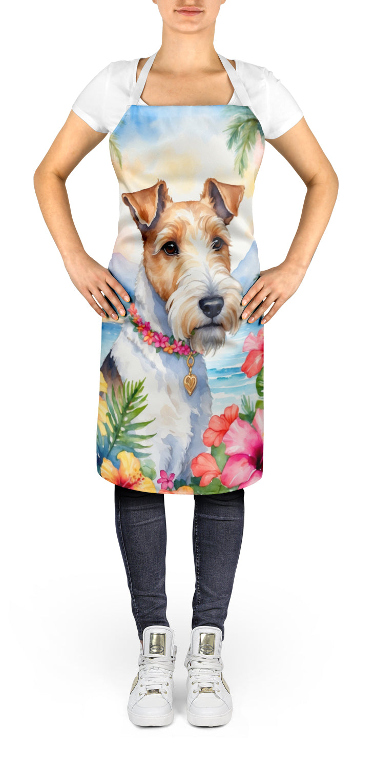 Fox Terrier Luau Apron Cooking Kitchen Server Baking Crafts Gardening for Adult Women Men, Unisex, Large, Multicolor