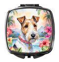 Fox Terrier Luau Compact Mirror Decorative Travel Makeup Mirror for Women Girls Gifts Pocket Makeup Mirror Folding Handheld