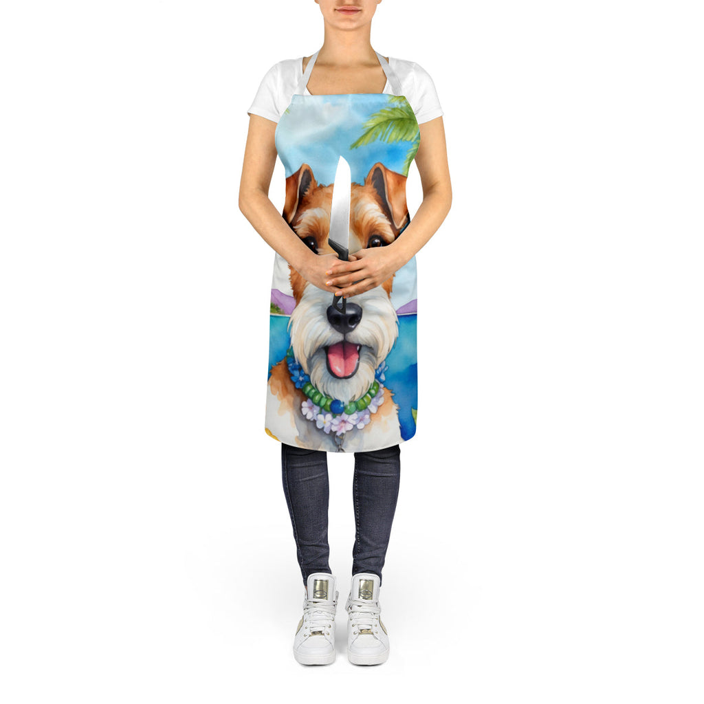 Fox Terrier Luau Apron Cooking Kitchen Server Baking Crafts Gardening for Adult Women Men, Unisex, Large, Multicolor