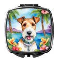 Fox Terrier Luau Compact Mirror Decorative Travel Makeup Mirror for Women Girls Gifts Pocket Makeup Mirror Folding Handheld