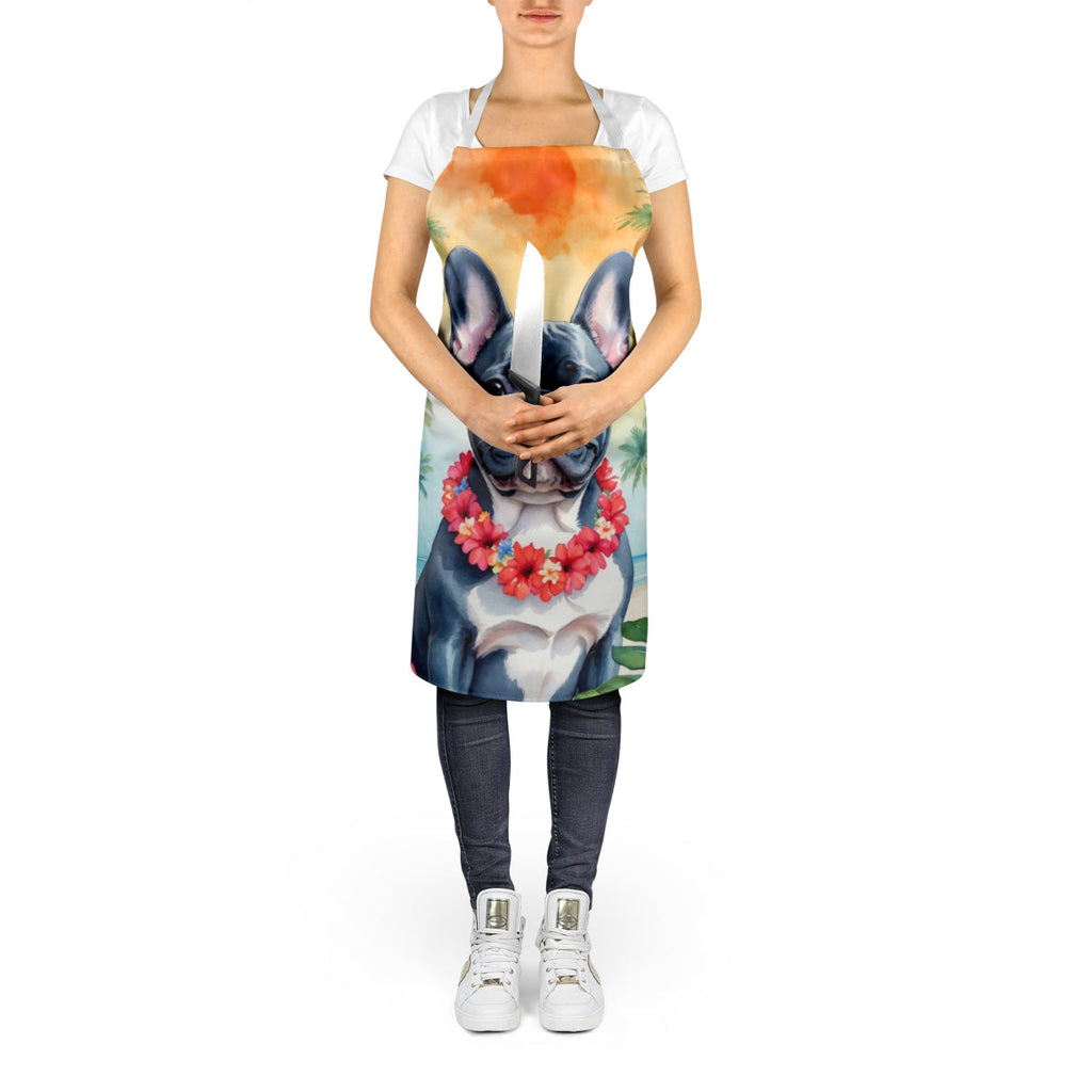 French Bulldog Luau Apron Cooking Kitchen Server Baking Crafts Gardening for Adult Women Men, Unisex, Large, Multicolor