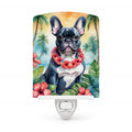 French Bulldog Luau Ceramic Night Light Compact, UL-Certified, Ideal for Bedroom, Bathroom, Nursery, Hallway, Kitchen, 6x4x3, Multicolor