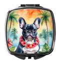 French Bulldog Luau Compact Mirror Decorative Travel Makeup Mirror for Women Girls Gifts Pocket Makeup Mirror Folding Handheld