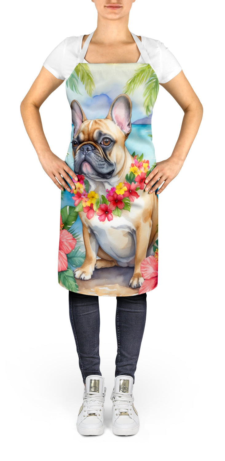 French Bulldog Luau Apron Cooking Kitchen Server Baking Crafts Gardening for Adult Women Men, Unisex, Large, Multicolor