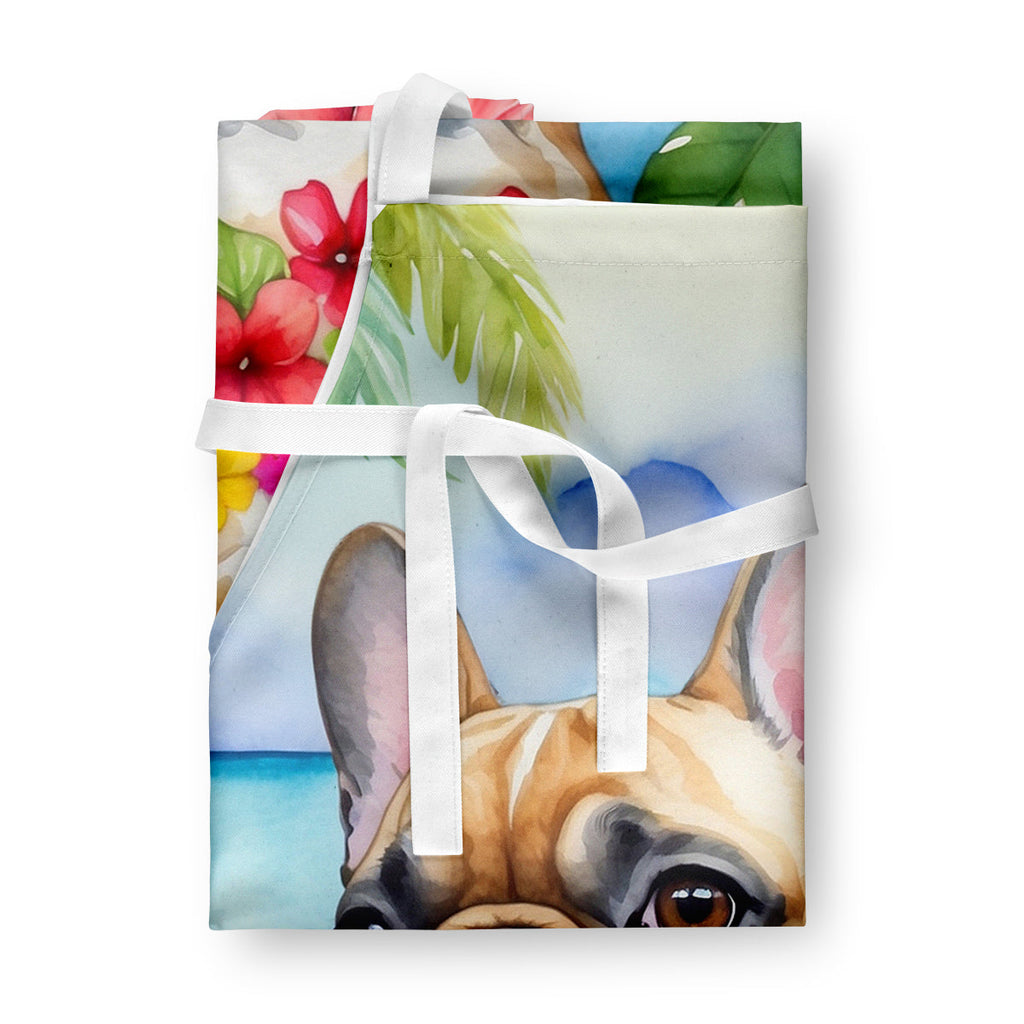 French Bulldog Luau Apron Cooking Kitchen Server Baking Crafts Gardening for Adult Women Men, Unisex, Large, Multicolor