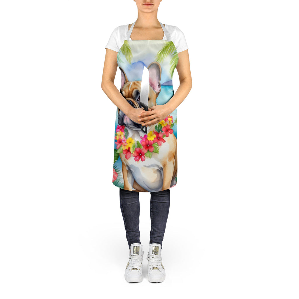 French Bulldog Luau Apron Cooking Kitchen Server Baking Crafts Gardening for Adult Women Men, Unisex, Large, Multicolor