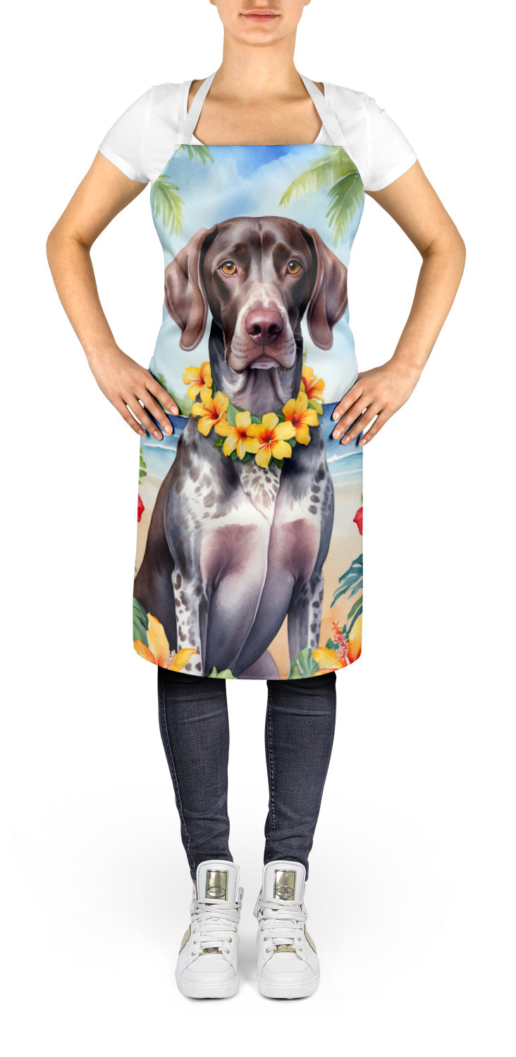 German Shorthaired Pointer Luau Apron Cooking Kitchen Server Baking Crafts Gardening for Adult Women Men, Unisex, Large, Multicolor