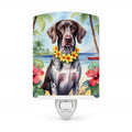 German Shorthaired Pointer Luau Ceramic Night Light Compact, UL-Certified, Ideal for Bedroom, Bathroom, Nursery, Hallway, Kitchen, 6x4x3, Multicolor