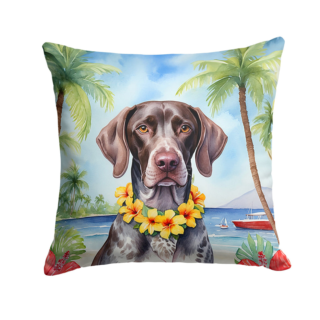 German Shorthaired Pointer Luau Decorative Throw Pillow 18x18 Indoor Outdoor Accent Cushion, Fabric Cover with Insert for Sofa, Bed, Porch & Living Room