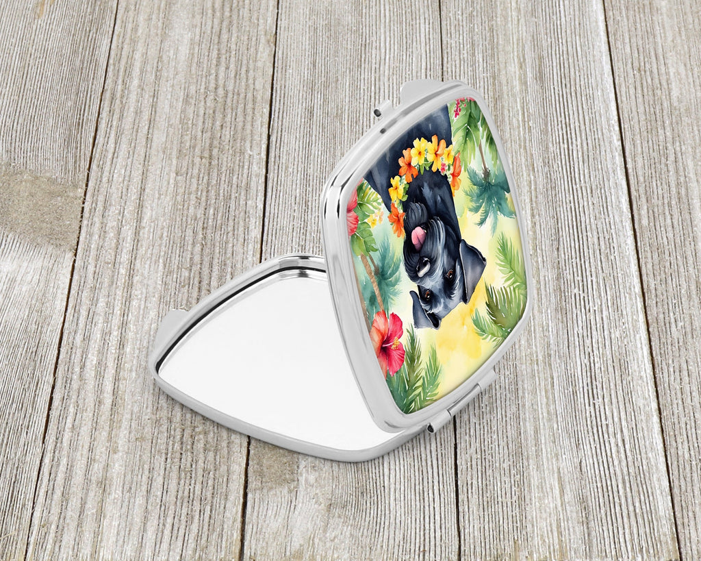 Giant Schnauzer Luau Compact Mirror Decorative Travel Makeup Mirror for Women Girls Gifts Pocket Makeup Mirror Folding Handheld