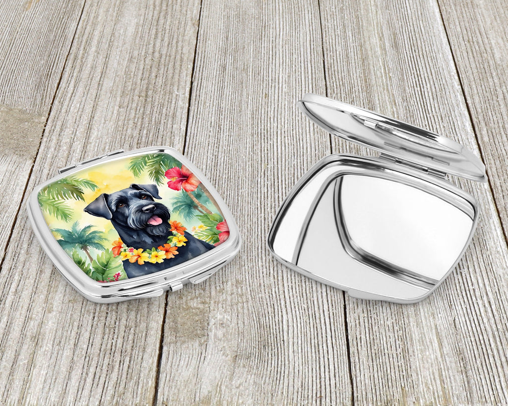 Giant Schnauzer Luau Compact Mirror Decorative Travel Makeup Mirror for Women Girls Gifts Pocket Makeup Mirror Folding Handheld