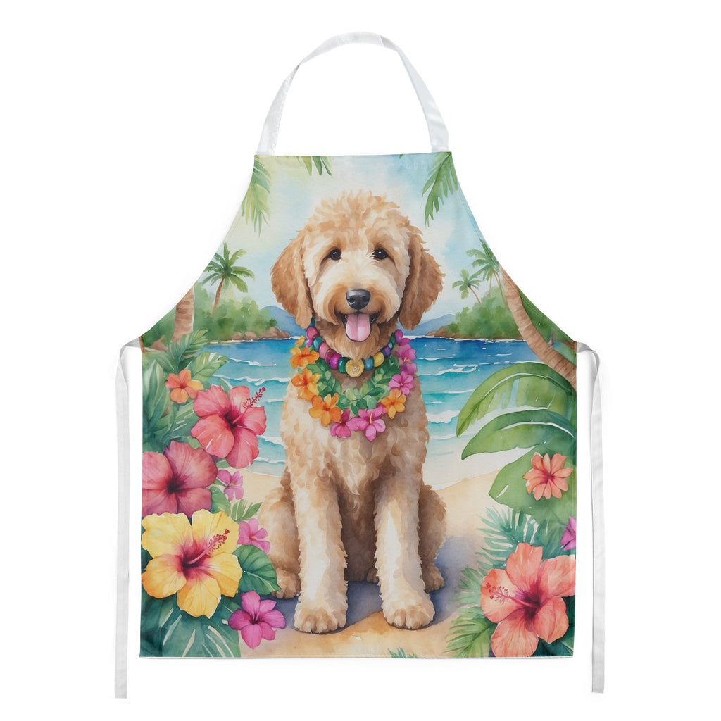 Goldendoodle Luau Apron Cooking Kitchen Server Baking Crafts Gardening for Adult Women Men, Unisex, Large, Multicolor
