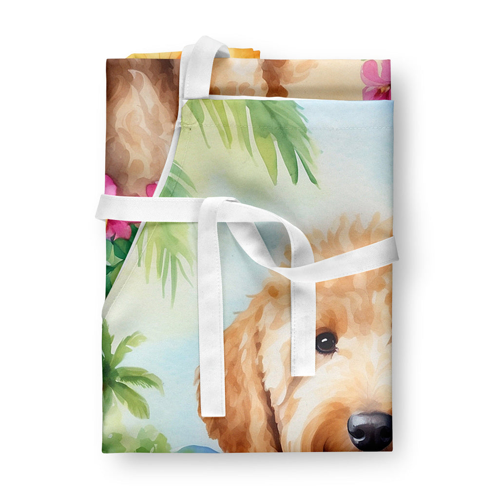Goldendoodle Luau Apron Cooking Kitchen Server Baking Crafts Gardening for Adult Women Men, Unisex, Large, Multicolor