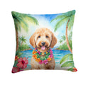 Goldendoodle Luau Decorative Throw Pillow 18x18 Indoor Outdoor Accent Cushion, Fabric Cover with Insert for Sofa, Bed, Porch & Living Room